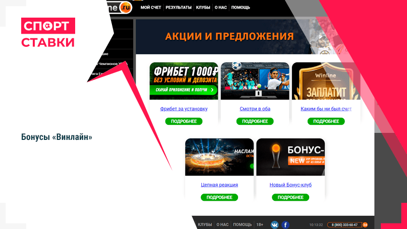 Бонусы Winline