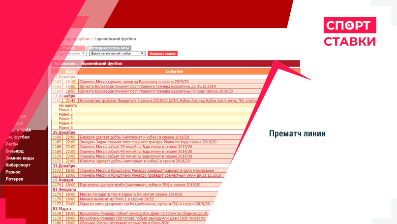 Прематч линия БК Тенниси Ставки прематч в БК Тенниси